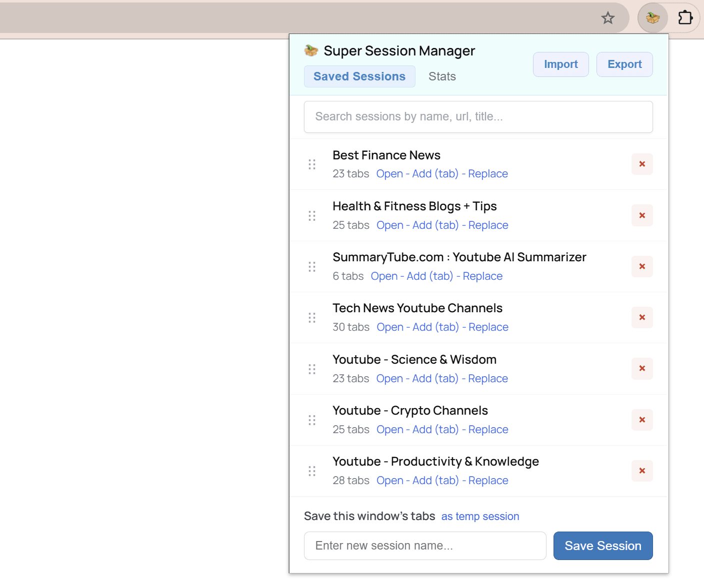 Super Session Manager in action